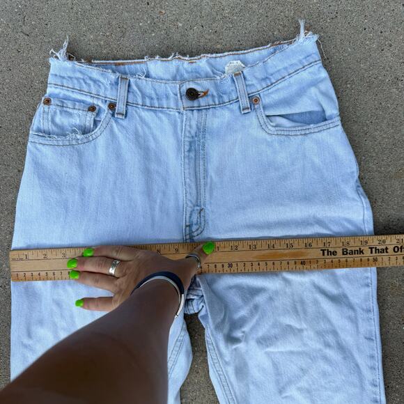 Vintage 90s Levi's 550 Relaxed Fit Tapered Leg Jeans White Wash Worn In 10 Reg - Picture 9 of 12